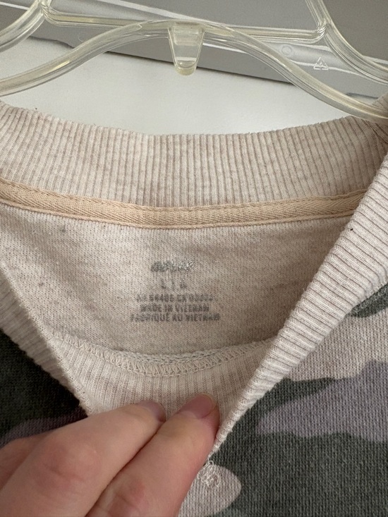 Aerie Oversized Camo Split Hem Sweatshirt Women's Large Athleisure Pullover - Picture 3 of 7